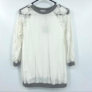 NWT ASOS Maternity White Lace Baseball Tee